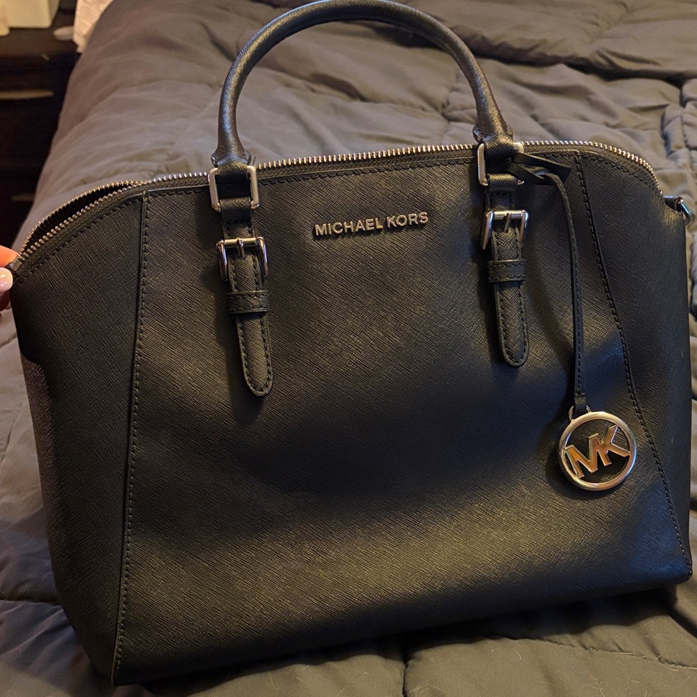 Michael Kors Black Saffiano Leather Satchel